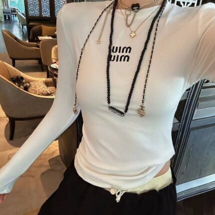 hm12qy MIUMIU Long sleeved T-shirt